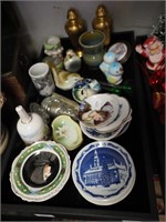 Container of miniatures, mostly plates, salt and
