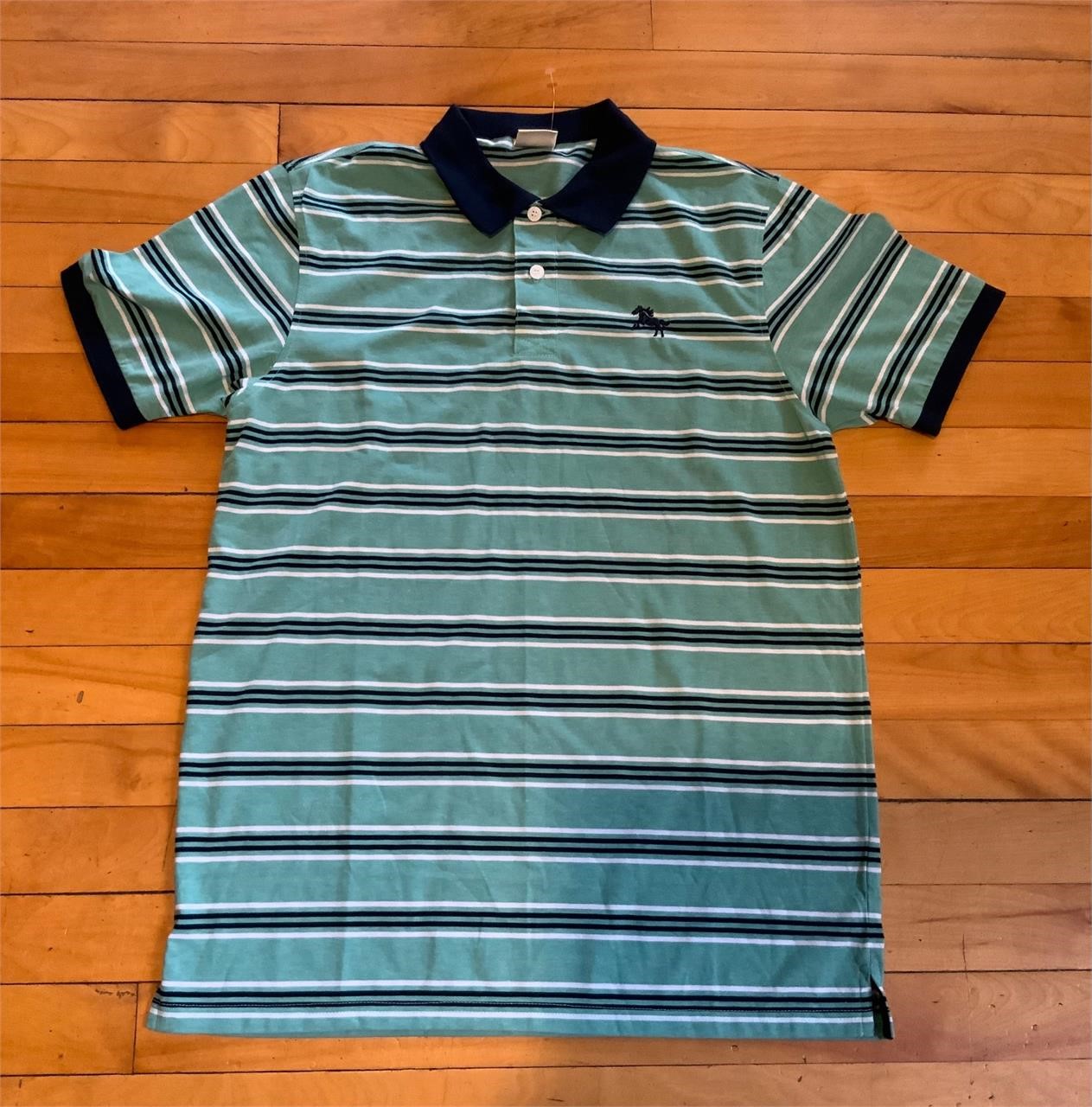 Men's Striped Collared T-Shirt. XL