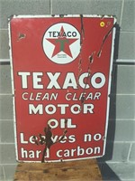 Original enamel Texaco sign  approx 90 x 60 cm