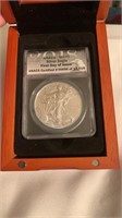 2018 MS70 1st Day Issue Silver Eagle w/ Case