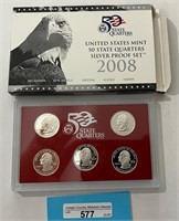 2008 US Mint Quarters Silver Proof Set