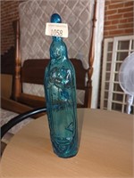 Vintage Virgin of Guadalupe holy water bottle