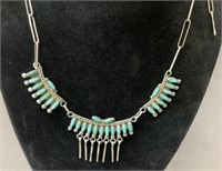 VINTAGE TURQUOISES AND SILVER NECKLACE