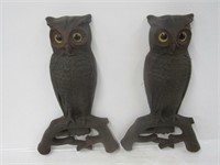 Pair of Owl Andiron Fronts