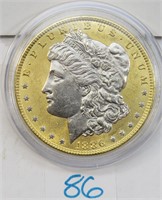 1886 Guilded Silver Morgan Dollar