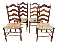 4 LadderBack Dining Chairs, 18 x 15 x 40, some