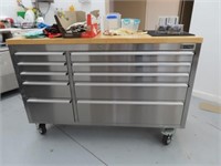 S/S Mobile Cabinet, 10 Drawer, 1400 x 460 x 950mm
