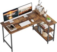 SEALED-Bestier L Shaped Desk with Storage Shelves