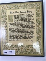 Framed Mary Baker Eddy Quote
