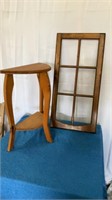 Wood Side Table & Window Frame