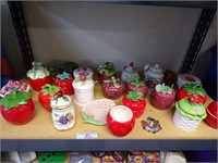 LARGE ASSORTMENT OF STRAWBERRY JELLY JARS
