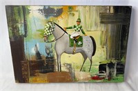 Green Silks Horse Painting by Steve Elswick