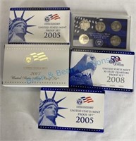 Group of five mints and proof sets