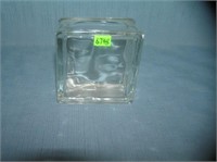 Mini Glass masonry block candy or storage Containe