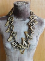 SHELL ORNATE AFRICAN TRADE BEAD NECKLACE ROCK STON