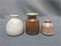 pottery vase lot .