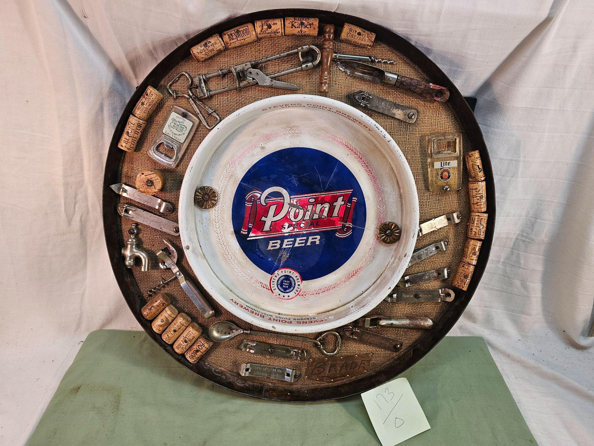 ROUND WALL HANGING WITH BEER DISPLAY