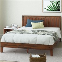 12" Deluxe Wood Platform Bed with Headboard, King