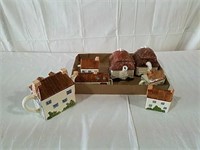 English cottage themed teapot pictures butter