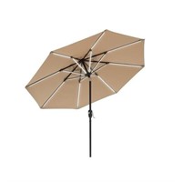 Sun Ray 9' Round Next Gen Solar Lighted Umbrella