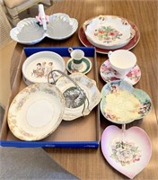 Mixed Vintage Lot of Floral Dishes & More