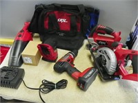 Unused Skil 18v cordless tool set c/w vac, drill,