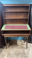 Two Pc. Pine Desk with Bookcase Top