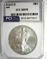 2009 Silver Eagle PCI MS70