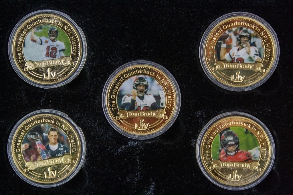 NFL 24K Gold-plated Coin Set Tom Brady w/ COA
