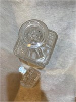 vintage bohemian glass hand cut bottle for whiskey