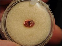 Pink Sun Stone Gem - 6.1mm x 5.9mm oval stone -