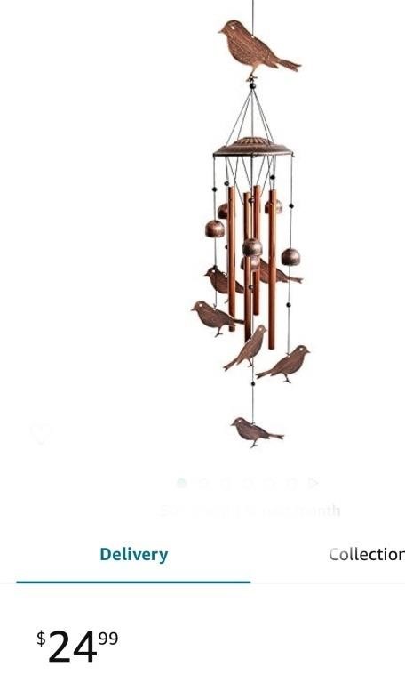 BlessedLand Bird Wind Chimes-4 Hollow Aluminum