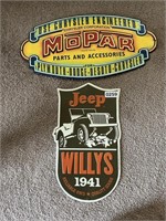 REPOP MOPAR AND WILLY'S JEEP METAL SIGNS