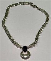 P - INGER K DESIGNER STERLING SILVER BLACK ONYX