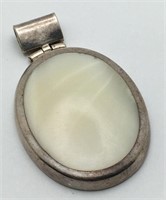 Mexico Sterling Silver Mother Of Pearl Pendant