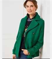 Talbot's Women's Tailored Peacoat. Green, Size Sma