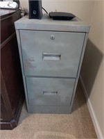 2 Drawer metal filing cabinet.