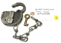 Adlake switch lock with chain and key, NYCS