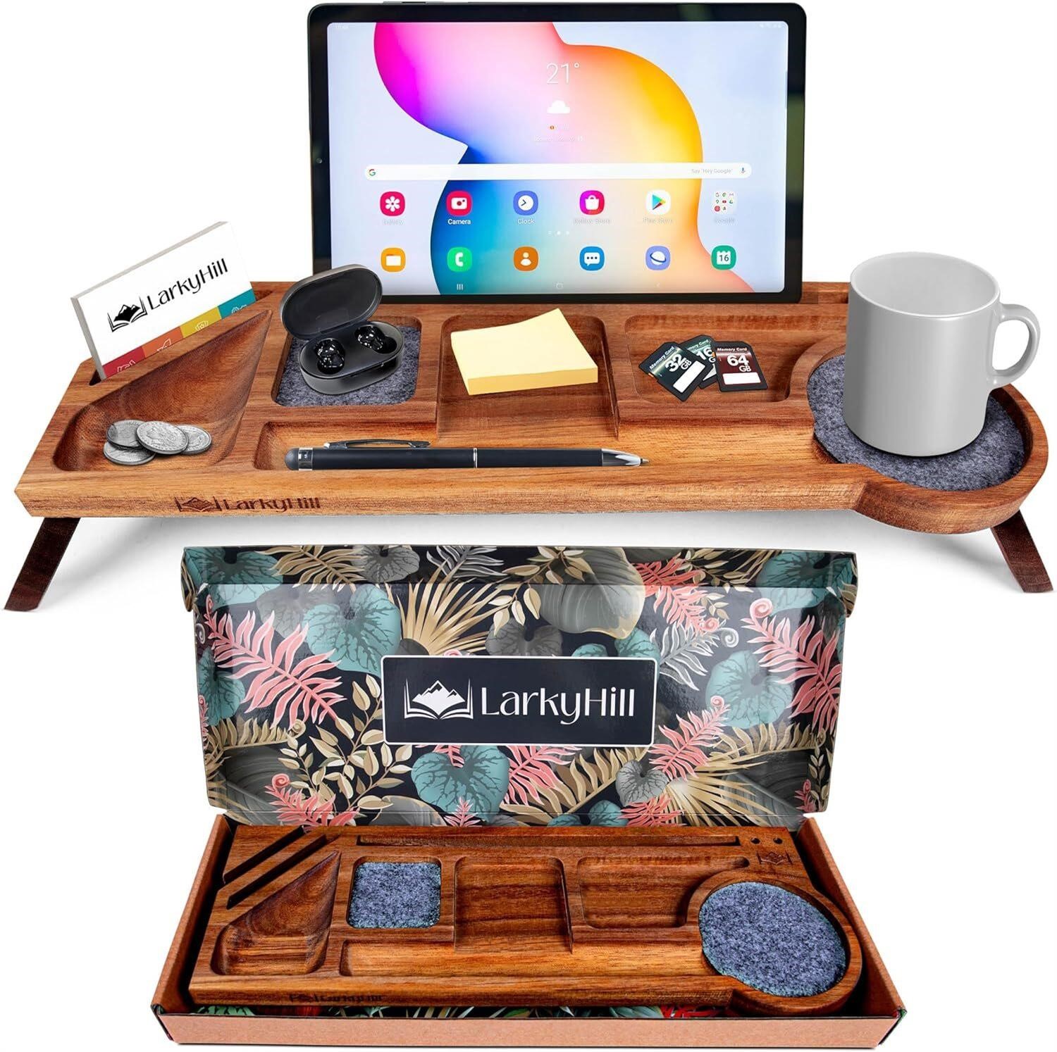 Acacia Wood Desk Organizer - Multi-Compartment