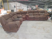 Very nice brown sectional with electric