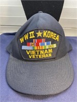 Veteran hat WWII Korea Vietnam