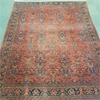 Vintage handmade Persian Sarouk rug - minor wear
