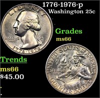 1776-1976-p Washington Quarter 25c Grades GEM+ Unc