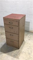 Vintage 4 Drawer Wood Storage Cabinet U8C