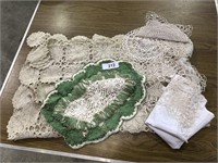 Crocheted Tablecloth & Other Vintage Doilies