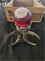 Red Crystal Ball with Stand