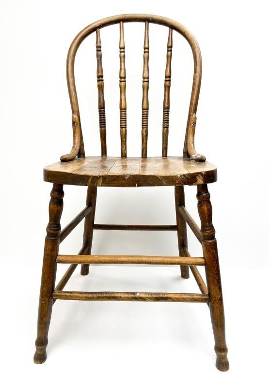 Vintage Bow Back Wooden Chair