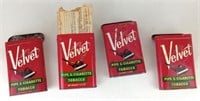 (4) Velvet Pipe & Cigarette Tobacco 4½ X 3" Tins