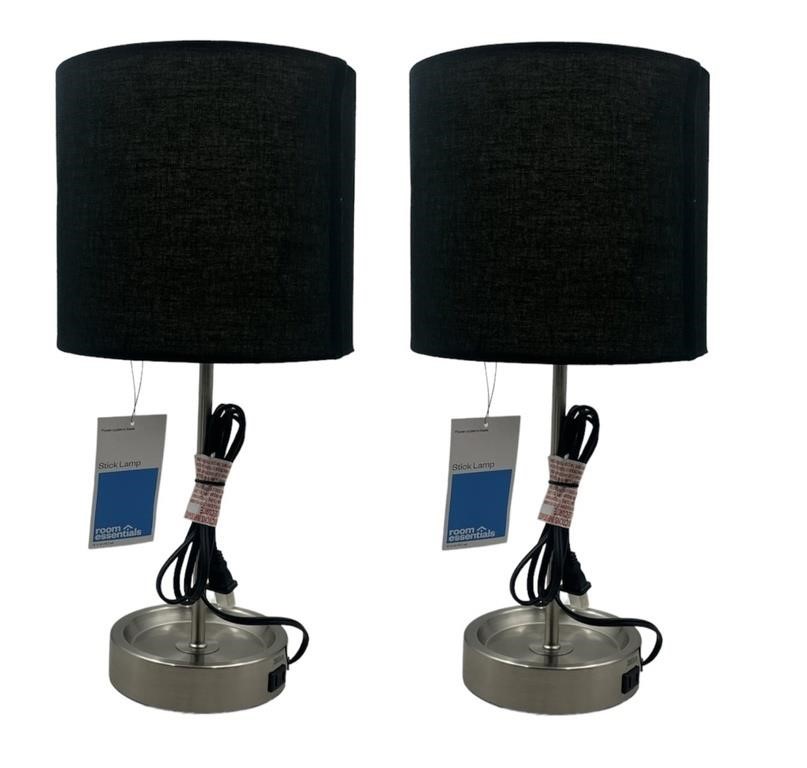 NEW Lot of 2- Room Essentials Stick Lamp