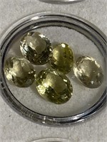 Light green faceted stones